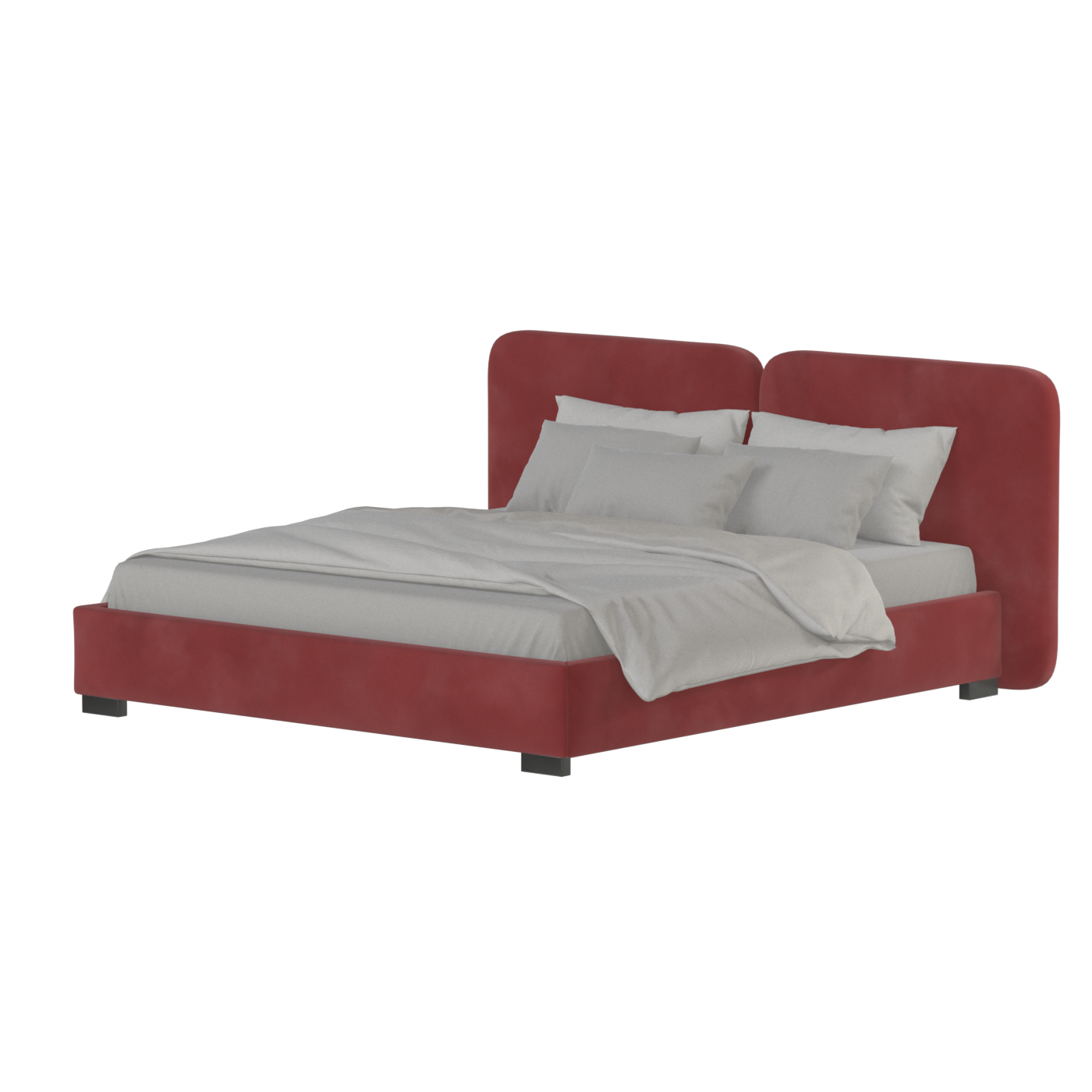Chloe Upholstered Double Bed in Soft Woven Fabric