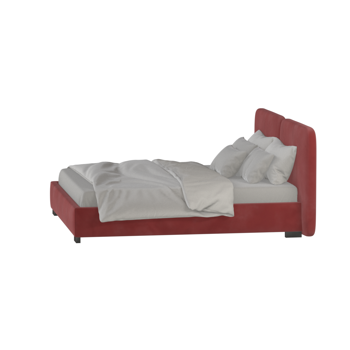 Chloe Upholstered Double Bed in Soft Woven Fabric