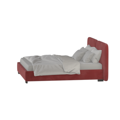 Chloe Upholstered Double Bed in Soft Woven Fabric