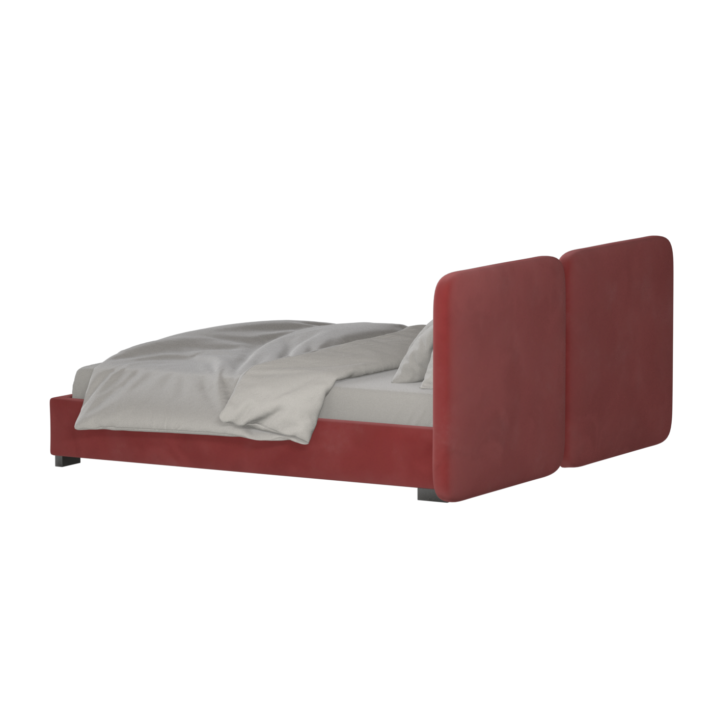 Chloe Upholstered Double Bed in Soft Woven Fabric