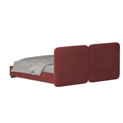 Chloe Upholstered Double Bed in Soft Woven Fabric