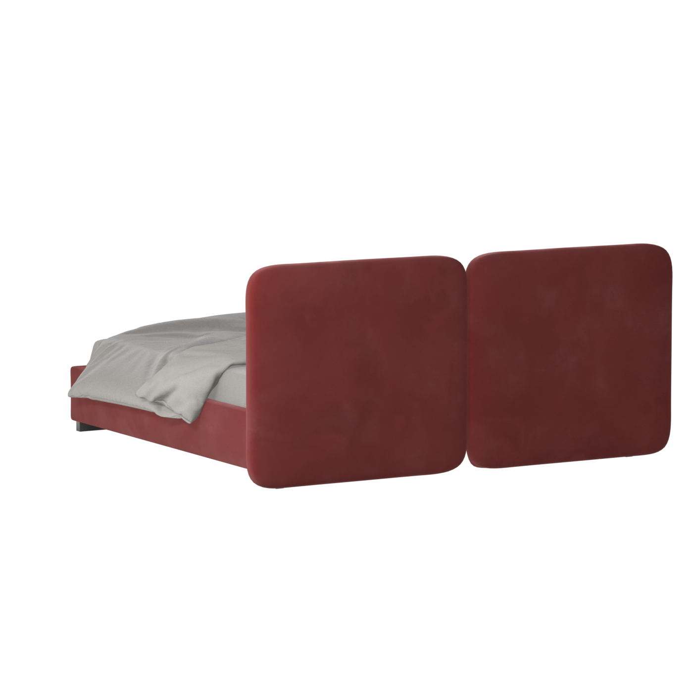 Chloe Upholstered Double Bed in Soft Woven Fabric