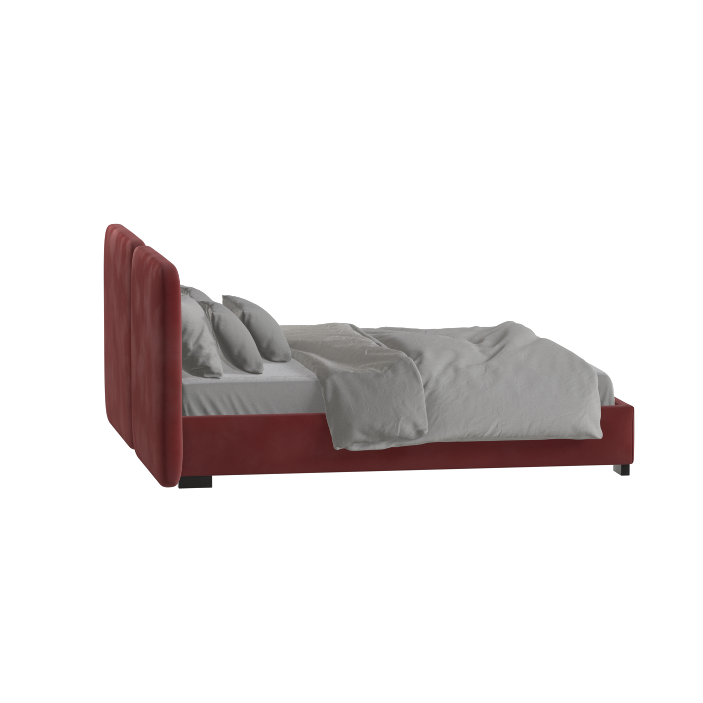 Chloe Upholstered Double Bed in Soft Woven Fabric