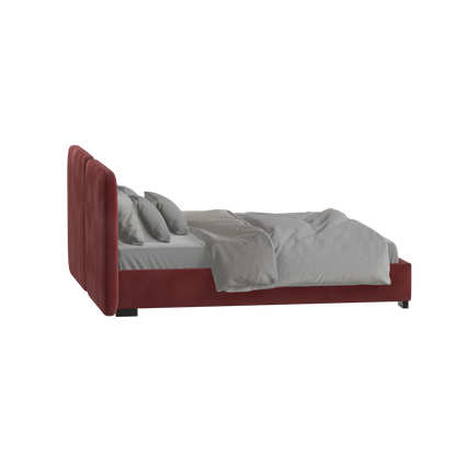 Chloe Upholstered Double Bed in Soft Woven Fabric