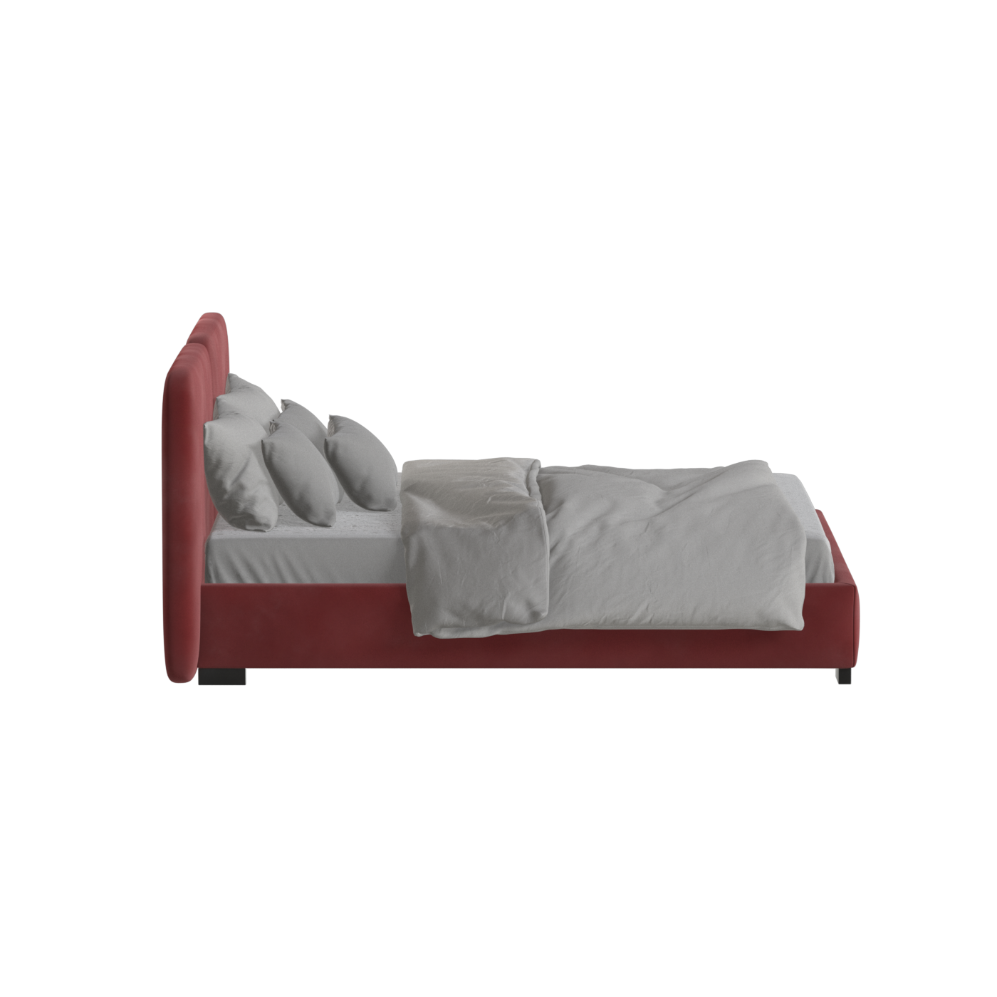 Chloe Upholstered Double Bed in Soft Woven Fabric