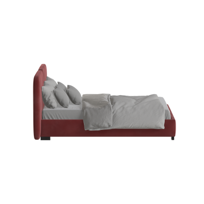 Chloe Upholstered Double Bed in Soft Woven Fabric