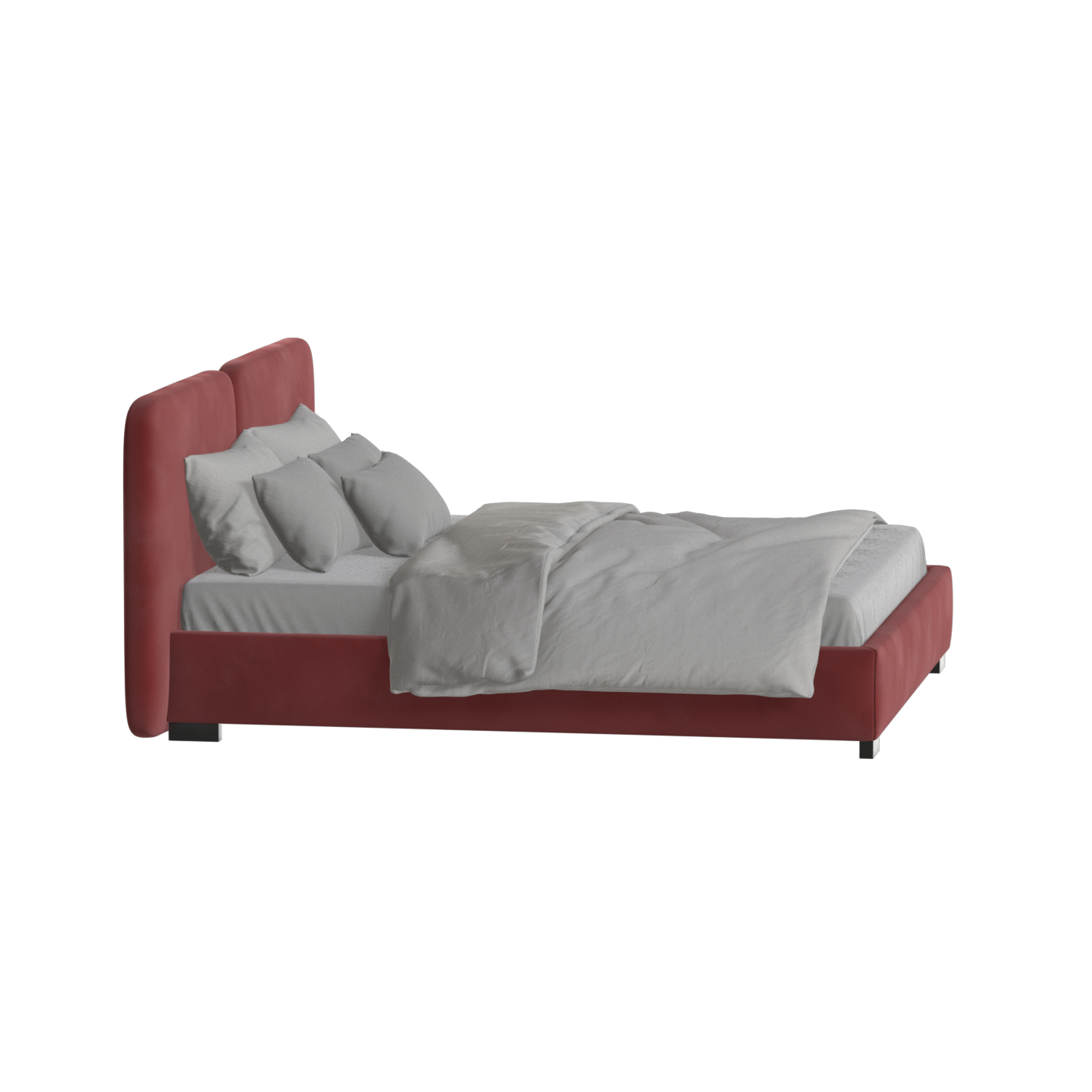 Chloe Upholstered Double Bed in Soft Woven Fabric