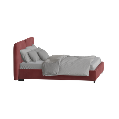 Chloe Upholstered Double Bed in Soft Woven Fabric