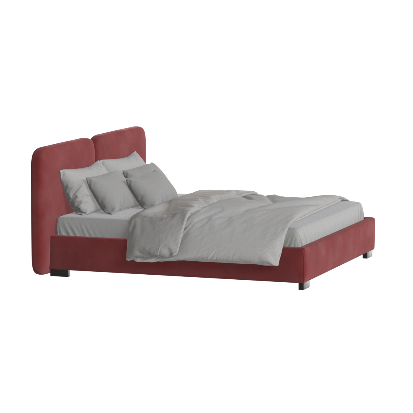 Chloe Upholstered Double Bed in Soft Woven Fabric