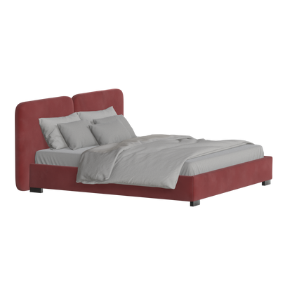 Chloe Upholstered Double Bed in Soft Woven Fabric