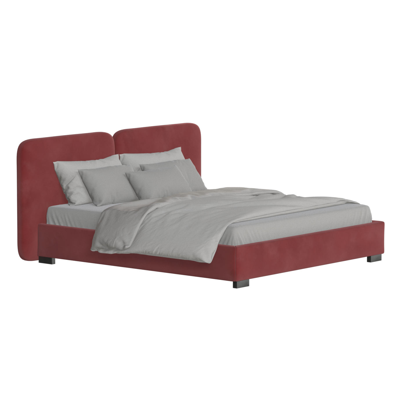 Chloe Upholstered Double Bed in Soft Woven Fabric