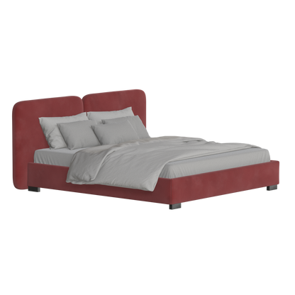 Chloe Upholstered Double Bed in Soft Woven Fabric