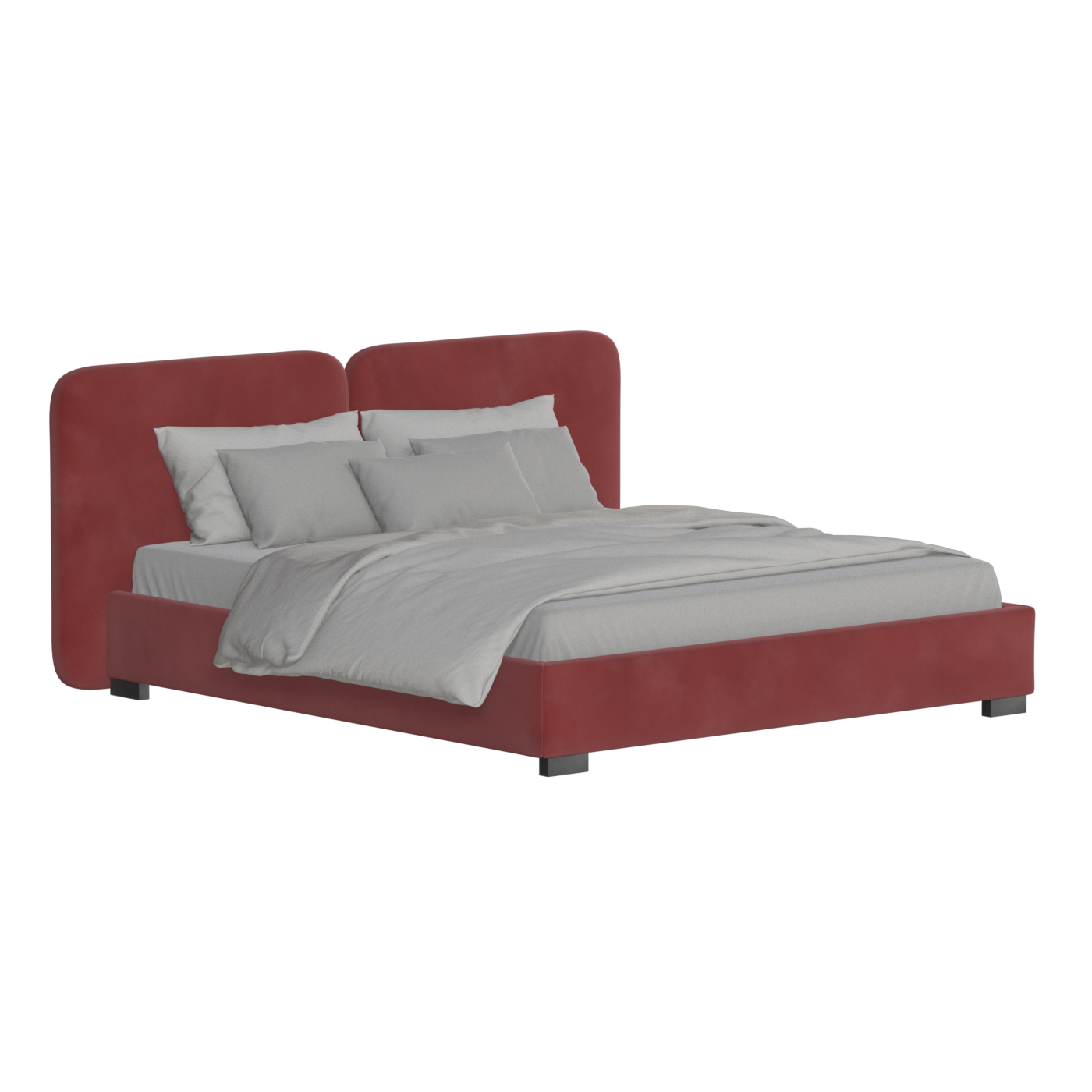 Chloe Upholstered Double Bed in Soft Woven Fabric