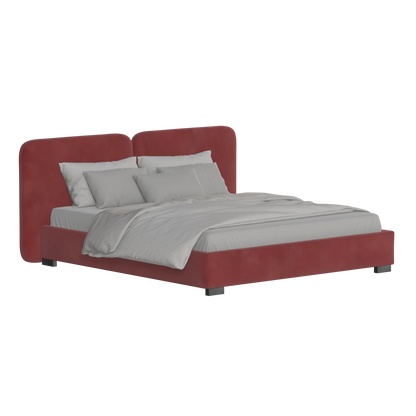 Chloe Upholstered Double Bed in Soft Woven Fabric