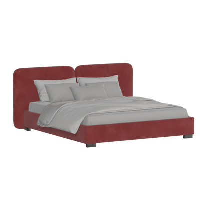 Chloe Upholstered Double Bed in Soft Woven Fabric