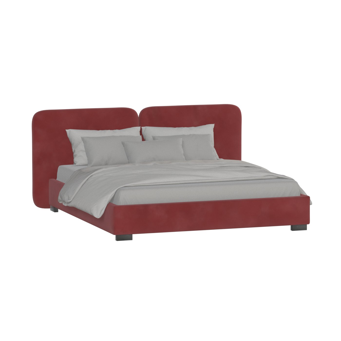 Chloe Upholstered Double Bed in Soft Woven Fabric