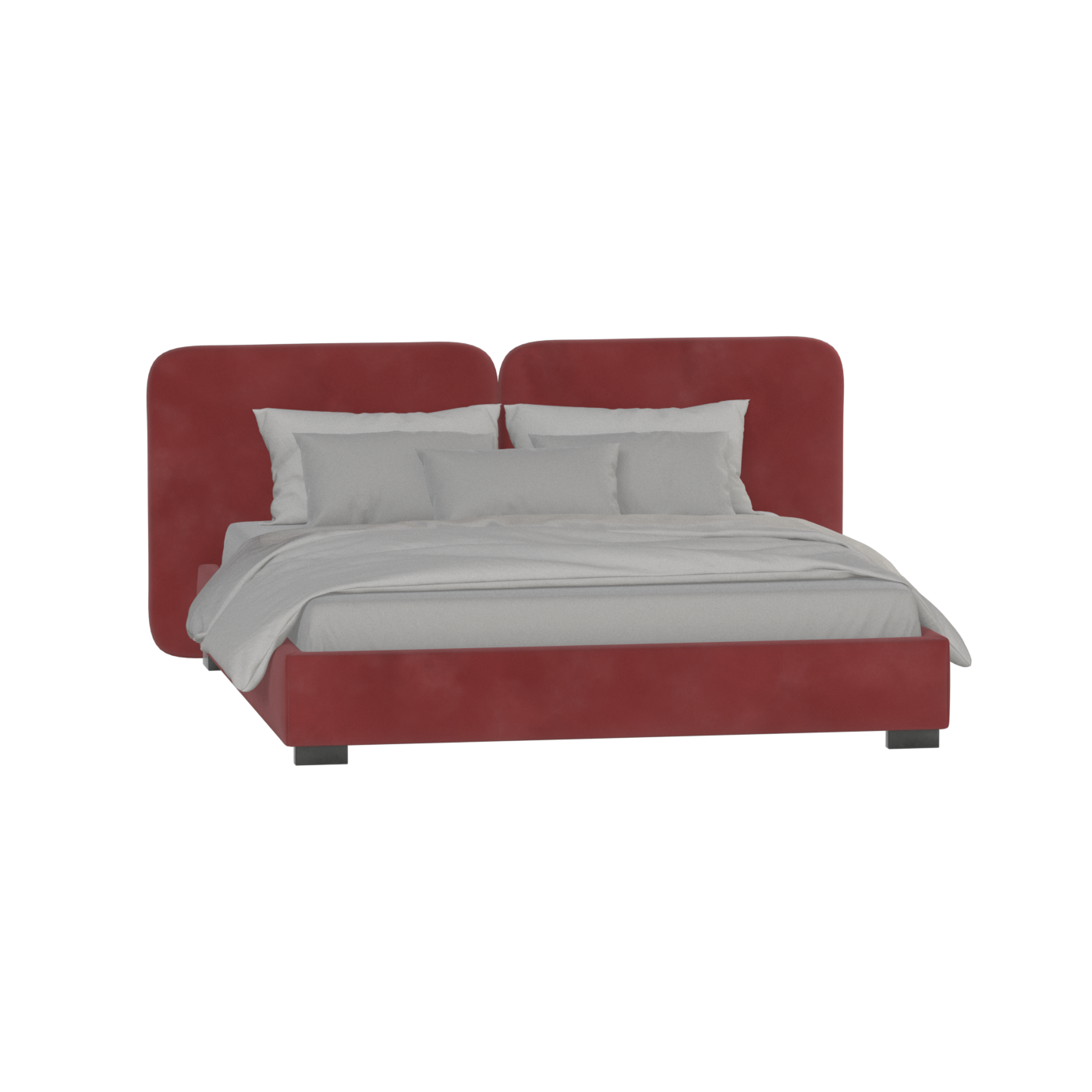 Chloe Upholstered Double Bed in Soft Woven Fabric