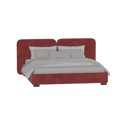 Chloe Upholstered Double Bed in Soft Woven Fabric
