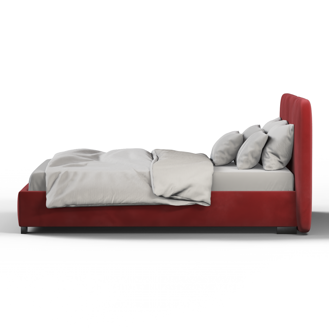 Chloe Upholstered Double Bed in Soft Woven Fabric