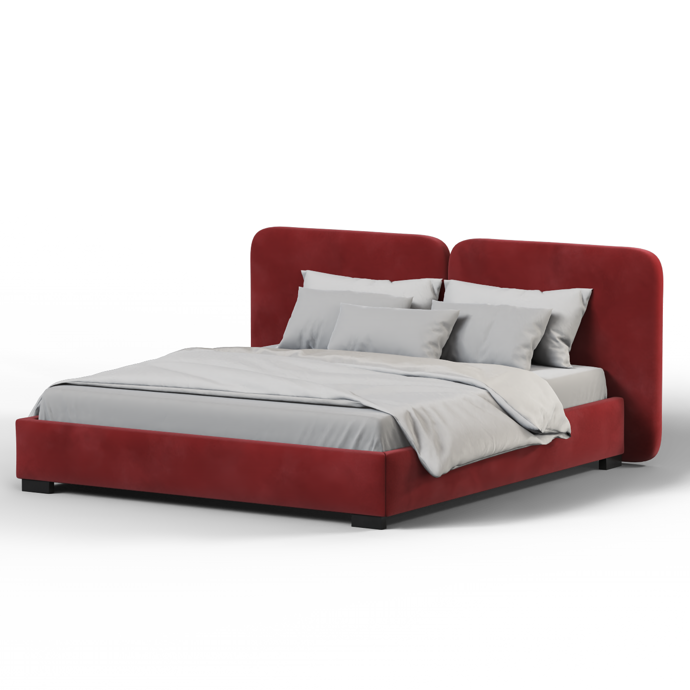Chloe Upholstered Double Bed in Soft Woven Fabric