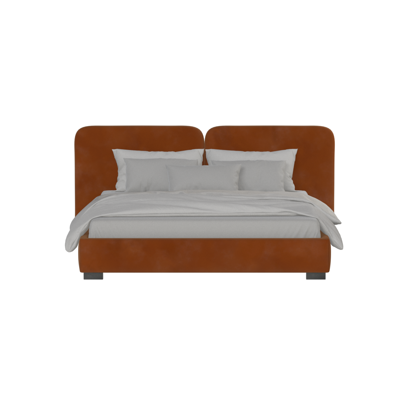 Chloe Upholstered Double Bed in Soft Woven Fabric