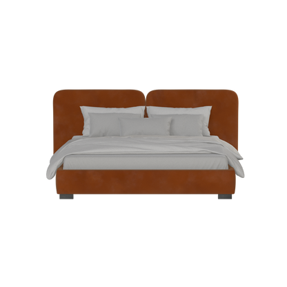 Chloe Upholstered Double Bed in Soft Woven Fabric