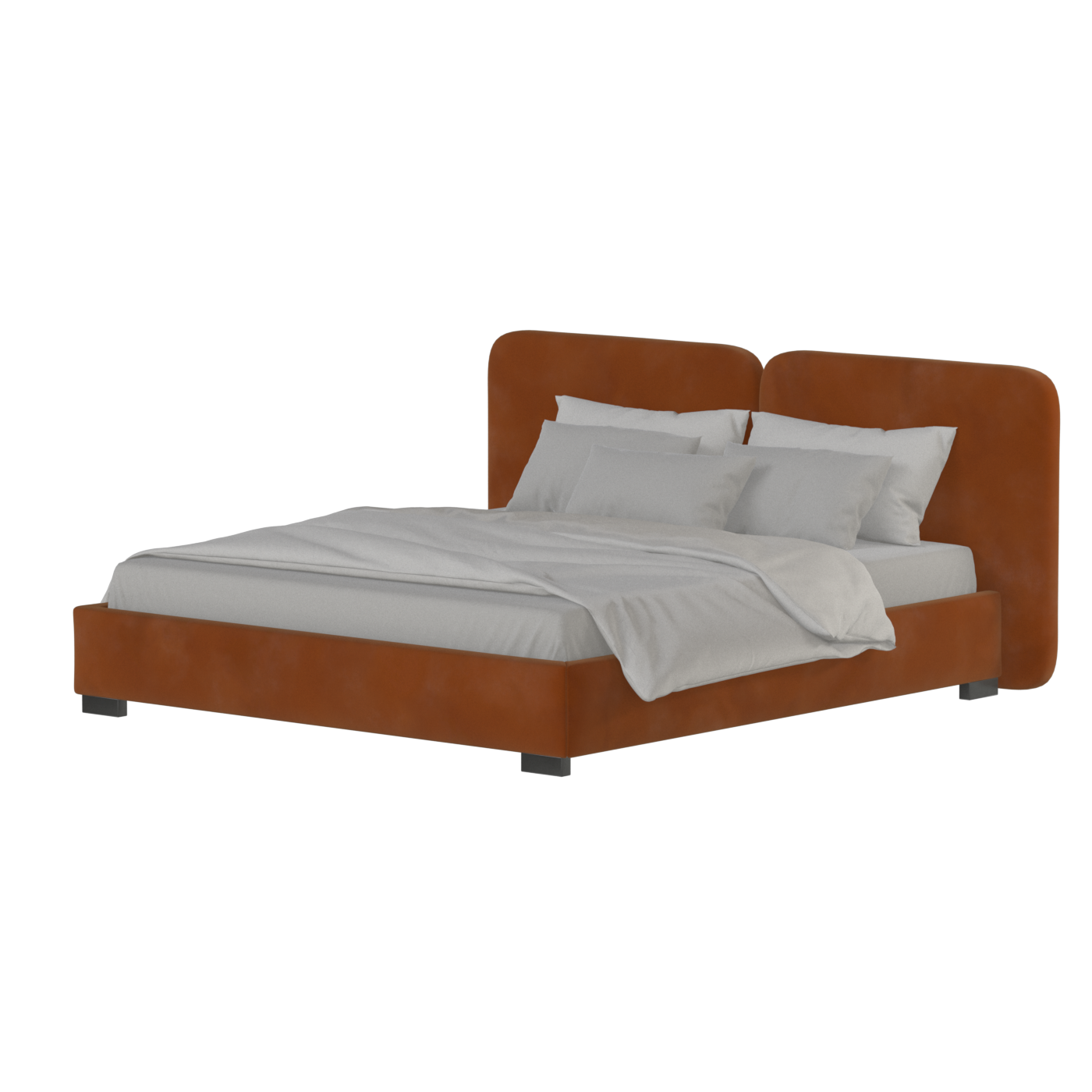 Chloe Upholstered Double Bed in Soft Woven Fabric