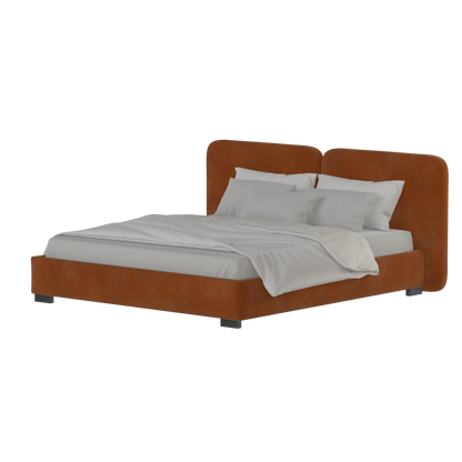 Chloe Upholstered Double Bed in Soft Woven Fabric