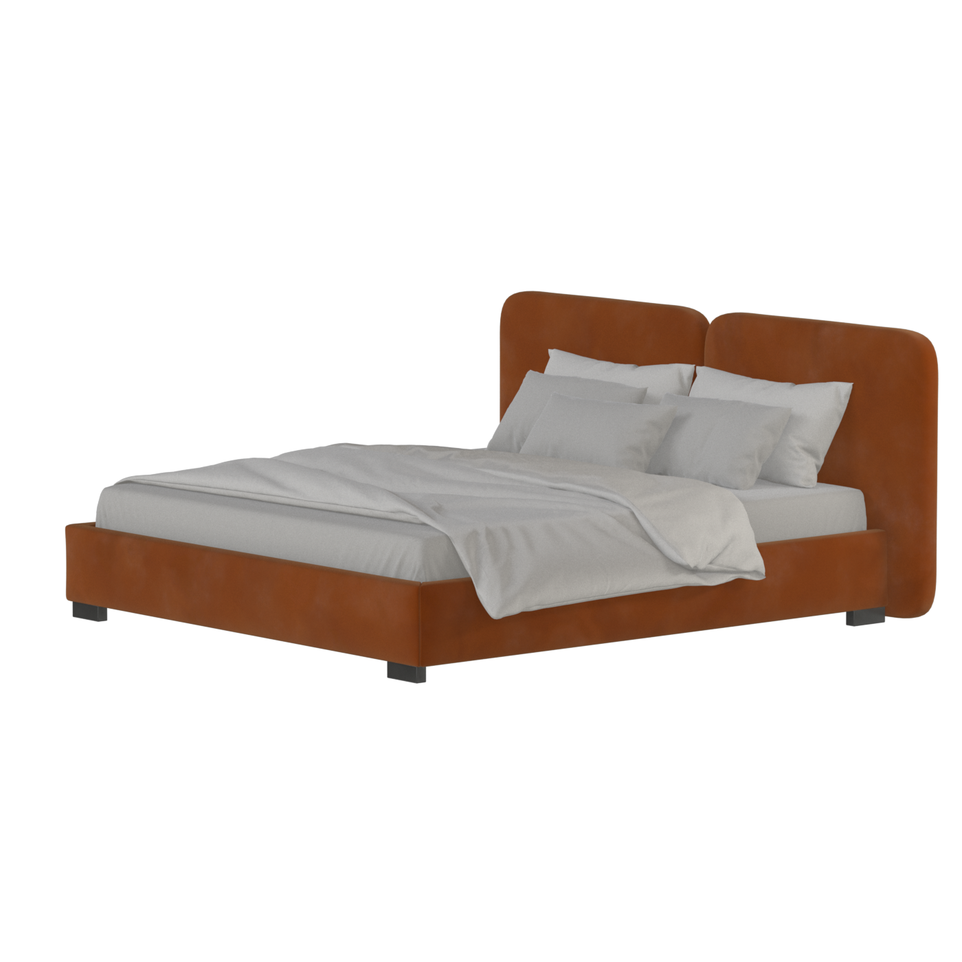 Chloe Upholstered Double Bed in Soft Woven Fabric