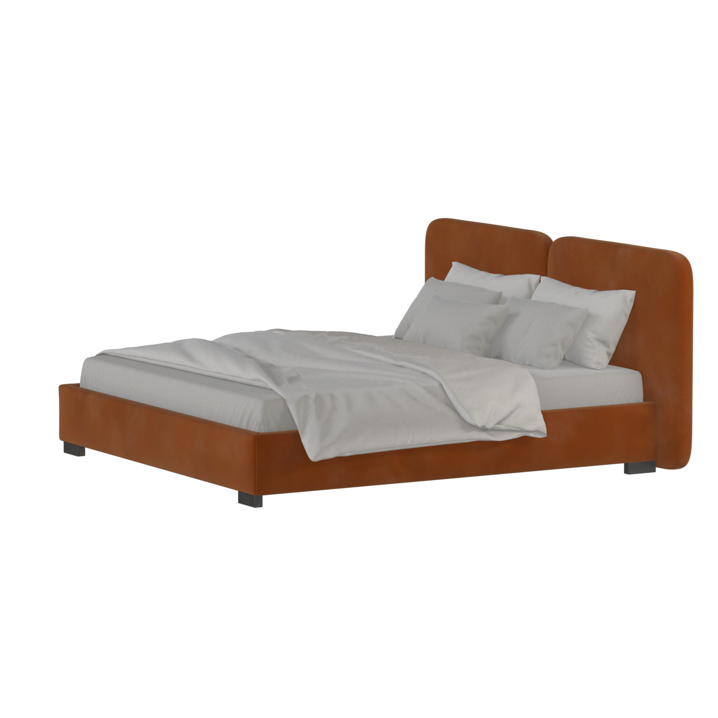 Chloe Upholstered Double Bed in Soft Woven Fabric