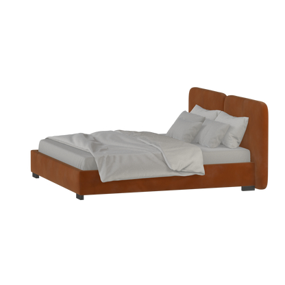 Chloe Upholstered Double Bed in Soft Woven Fabric