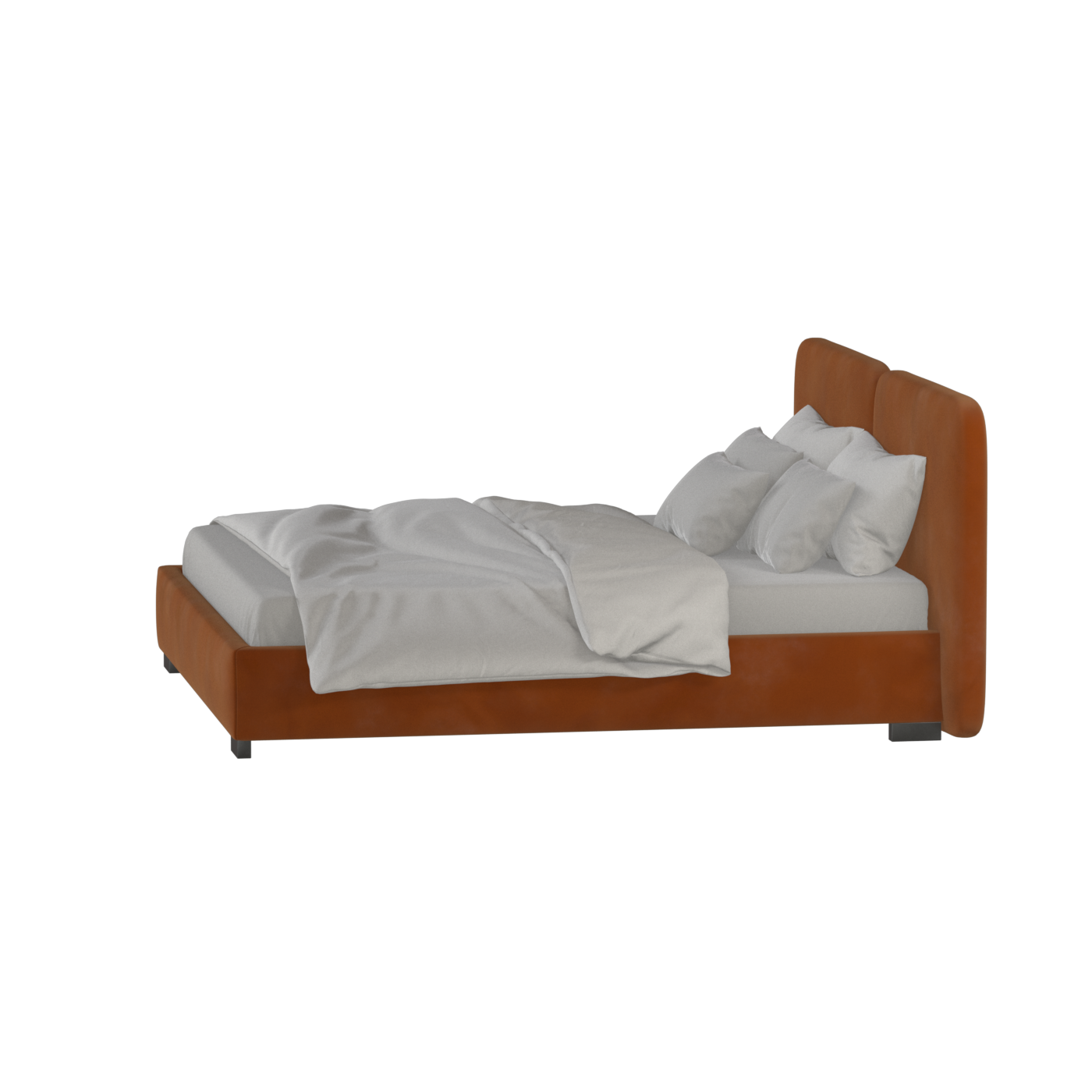Chloe Upholstered Double Bed in Soft Woven Fabric