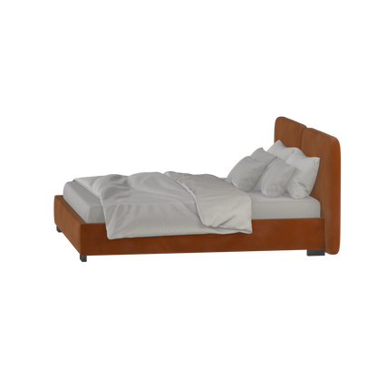 Chloe Upholstered Double Bed in Soft Woven Fabric