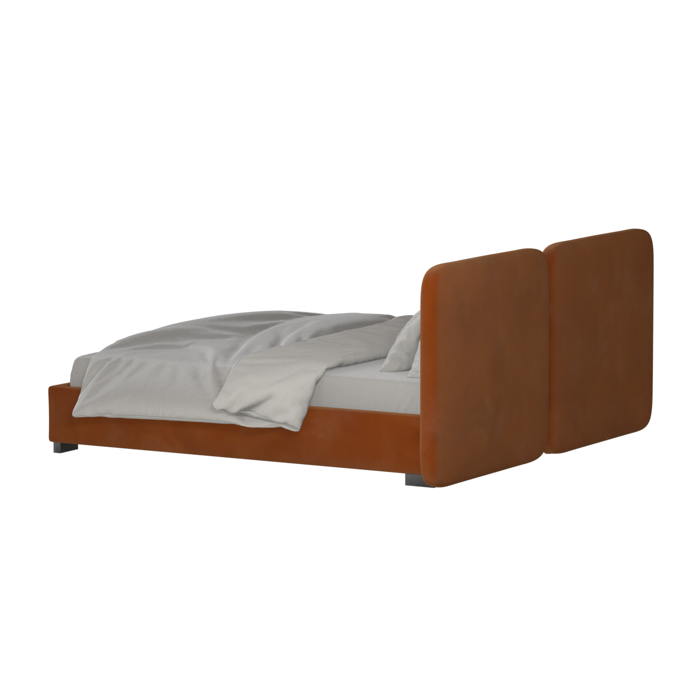 Chloe Upholstered Double Bed in Soft Woven Fabric