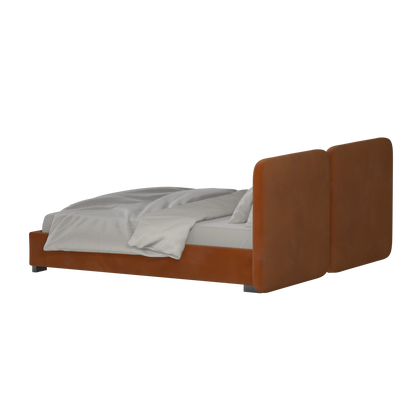 Chloe Upholstered Double Bed in Soft Woven Fabric