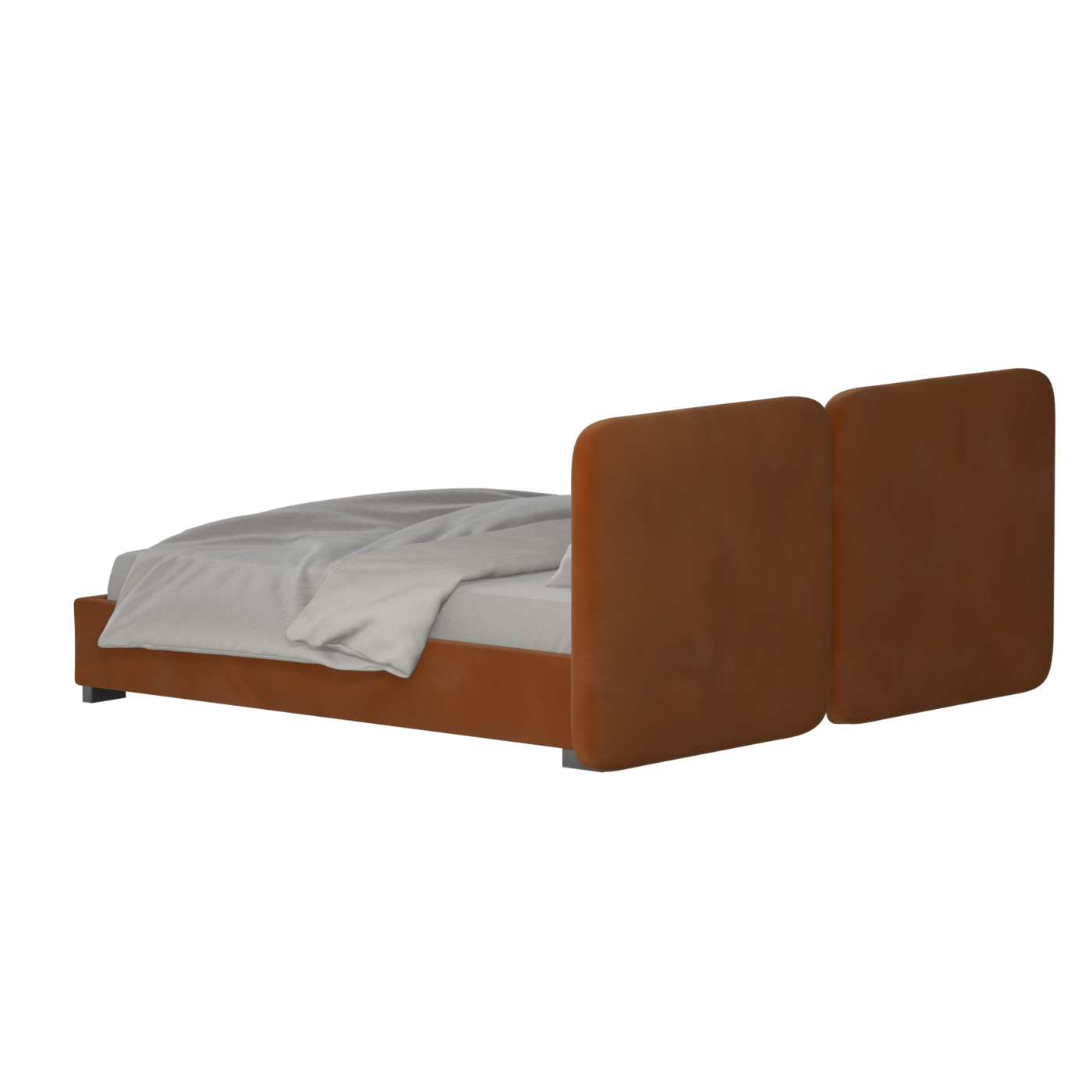 Chloe Upholstered Double Bed in Soft Woven Fabric