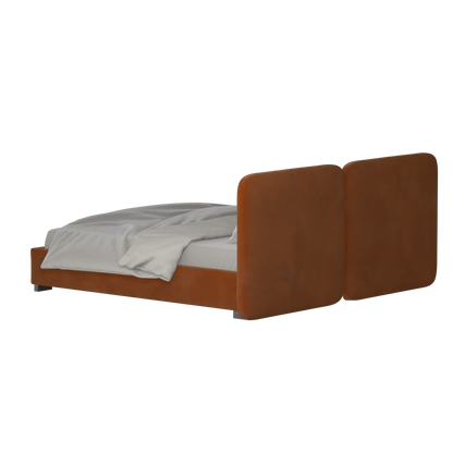 Chloe Upholstered Double Bed in Soft Woven Fabric