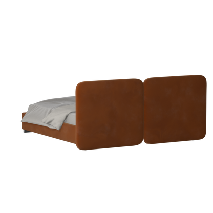 Chloe Upholstered Double Bed in Soft Woven Fabric