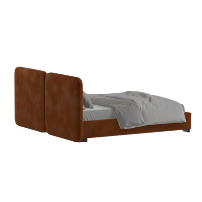 Chloe Upholstered Double Bed in Soft Woven Fabric