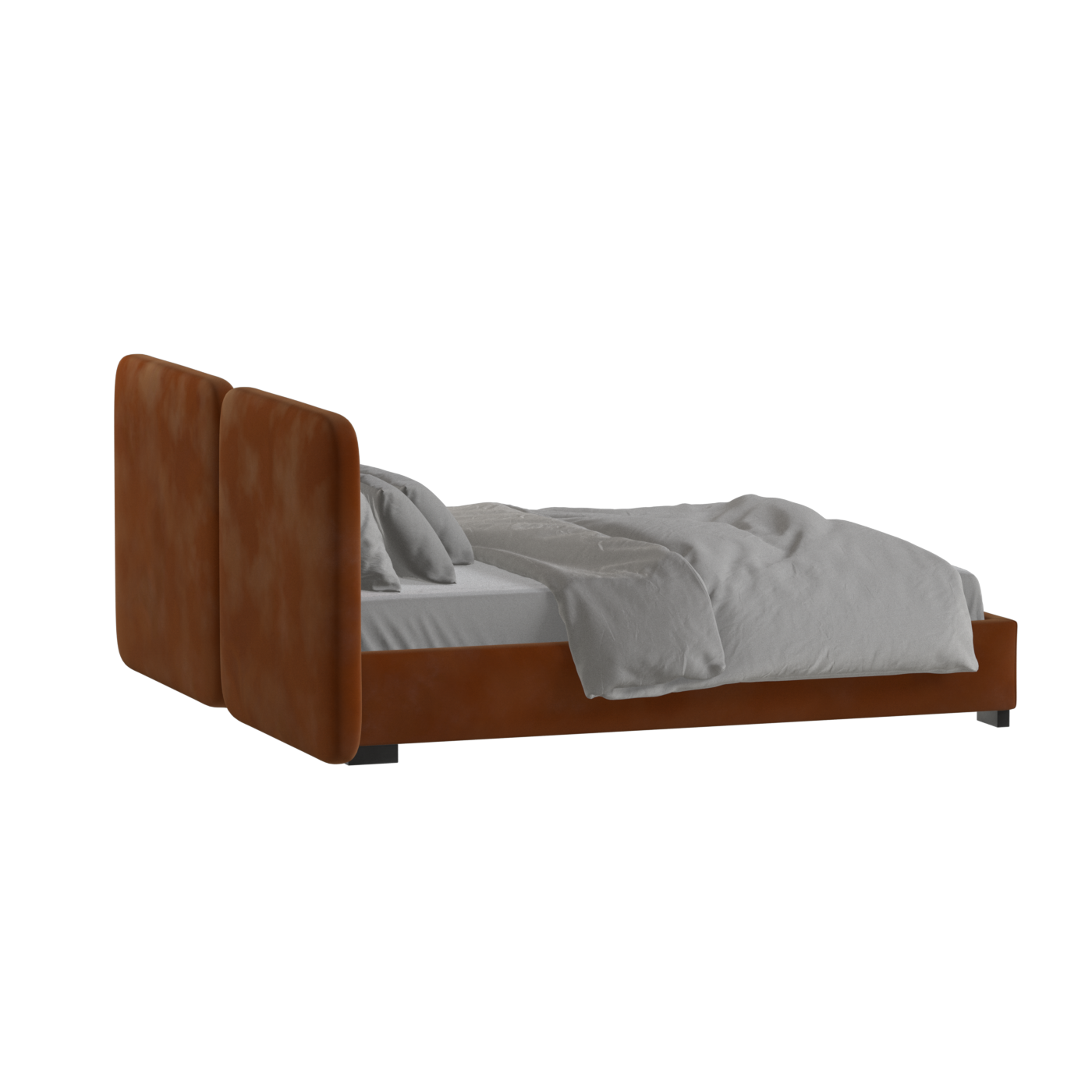 Chloe Upholstered Double Bed in Soft Woven Fabric