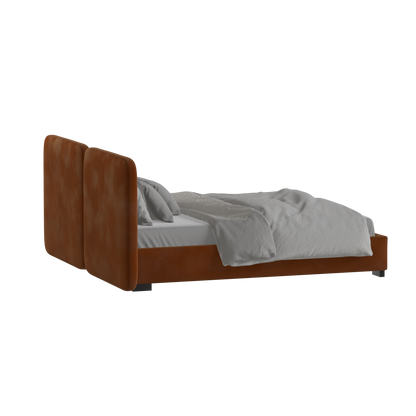 Chloe Upholstered Double Bed in Soft Woven Fabric