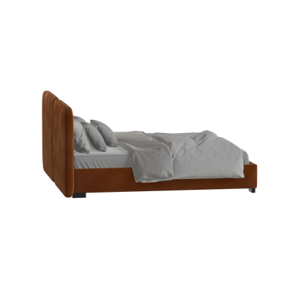 Chloe Upholstered Double Bed in Soft Woven Fabric