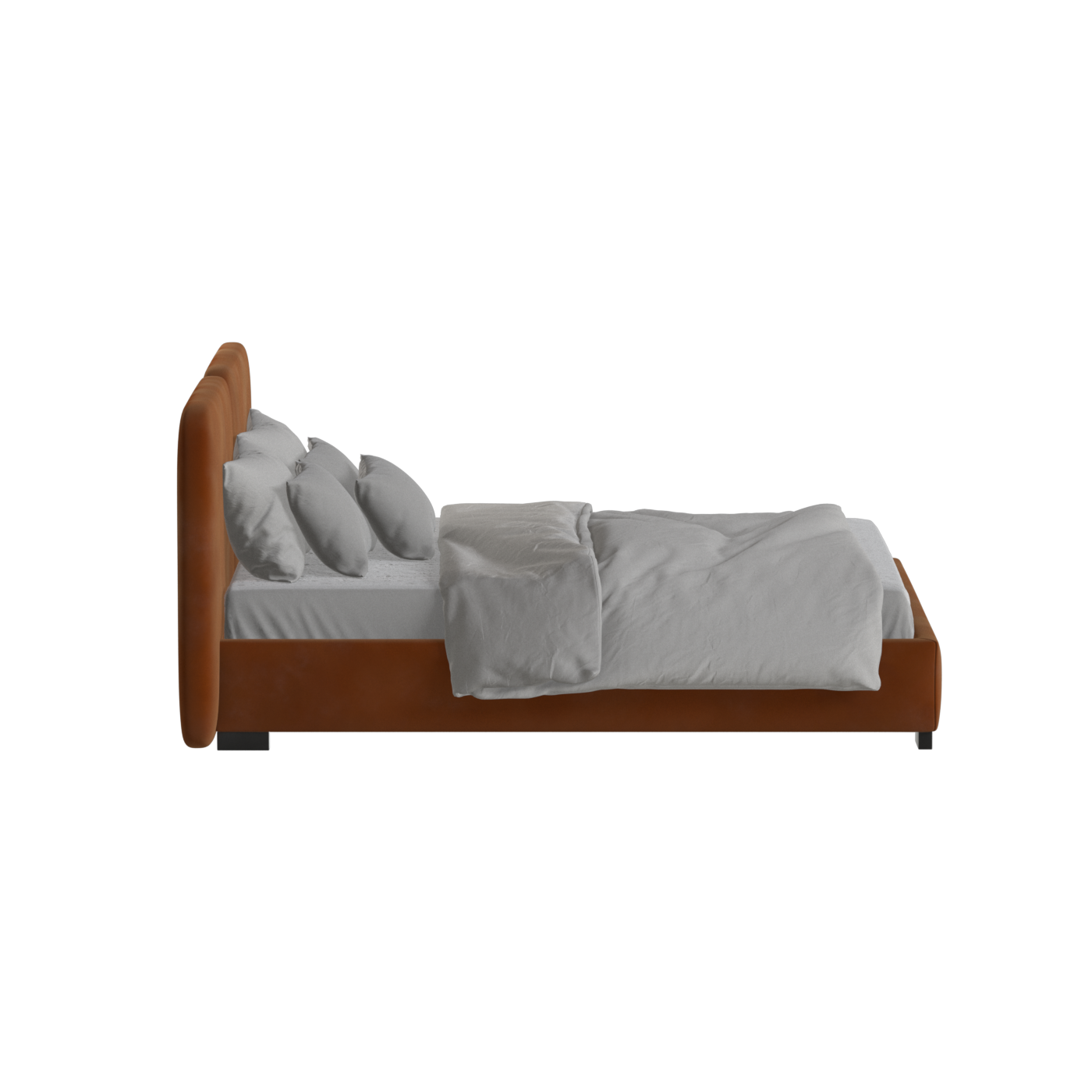 Chloe Upholstered Double Bed in Soft Woven Fabric