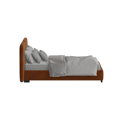 Chloe Upholstered Double Bed in Soft Woven Fabric