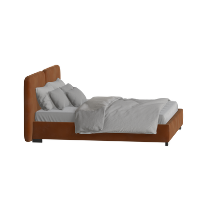 Chloe Upholstered Double Bed in Soft Woven Fabric