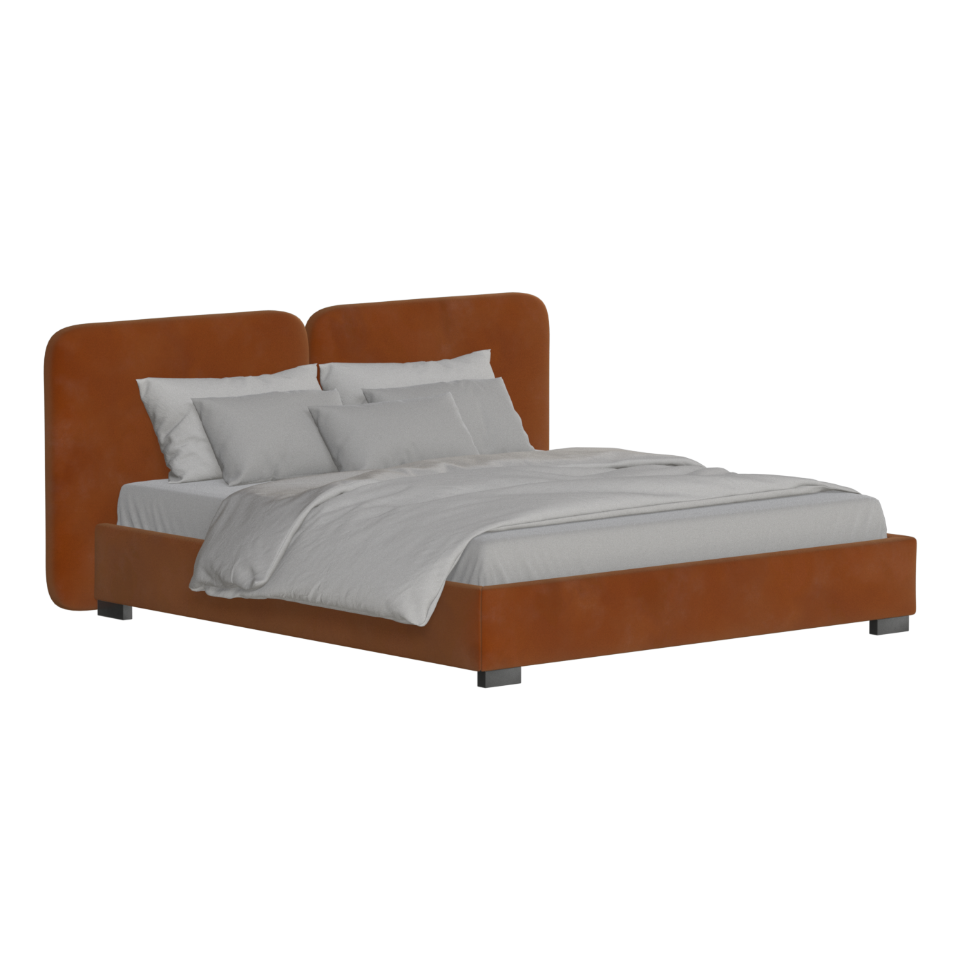 Chloe Upholstered Double Bed in Soft Woven Fabric