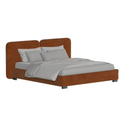 Chloe Upholstered Double Bed in Soft Woven Fabric