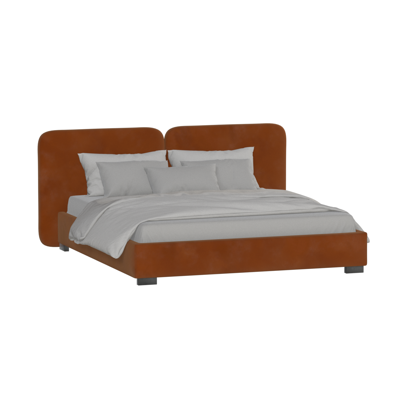 Chloe Upholstered Double Bed in Soft Woven Fabric