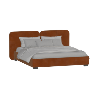 Chloe Upholstered Double Bed in Soft Woven Fabric