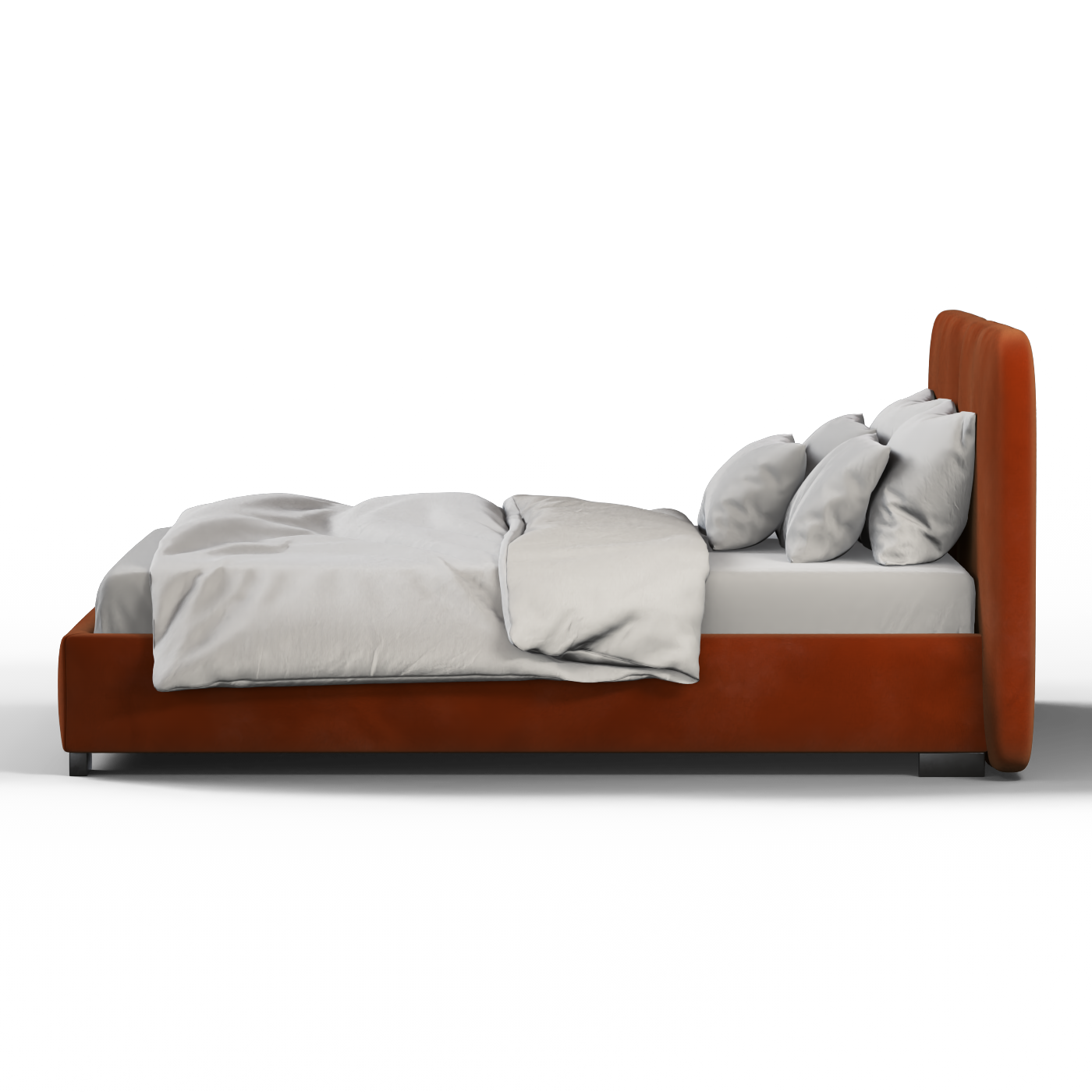 Chloe Upholstered Double Bed in Soft Woven Fabric
